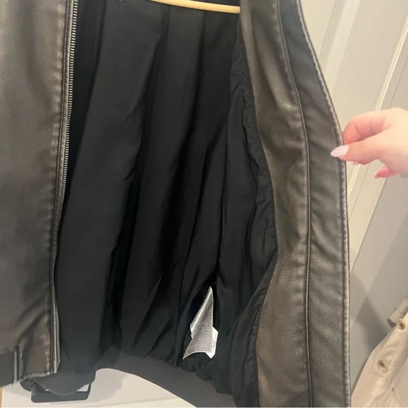 Zara Oversized Faux Leather Bomber Jacket - Picture 10 of 10
